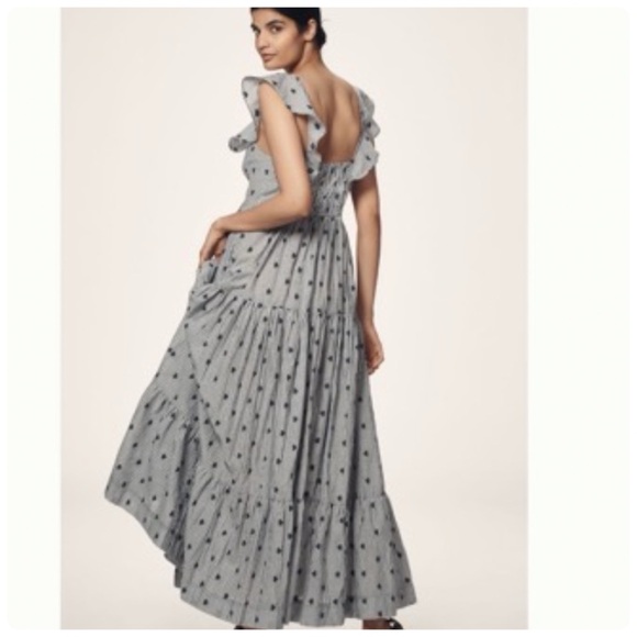 NWT Anthropologie Pilcro Flutter-Sleeve Tiered Midi Dress, S - Picture 3 of 16